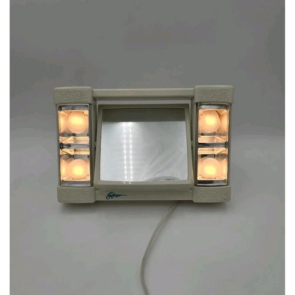 Vintage Make Up Vanity Rotating Mirror Lights And Magnification Contempo 1980s